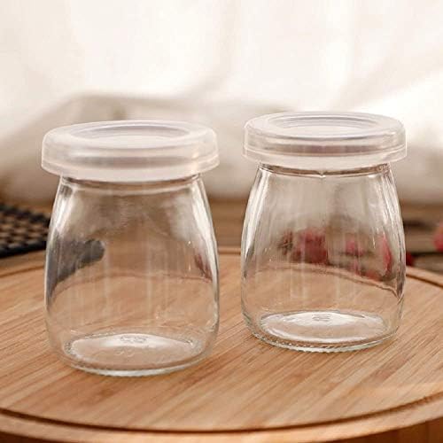 6 Pcs Yogurt Pudding Jars Bottles With Plastic Lids Ideal for Jam, Honey, Wedding Favors, Shower Favors, Baby Foods (7 oz (200ml)) (Pack of 3) - Image 2