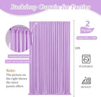 10 x 10 Feet Light Purple Backdrop Curtain for Partie, Background Curtains for Photoshoot, Birthday, Wedding, Halloween, Thanksgiving, Christmas Day, New Year Party Decorations 5Ft x 10Ft, 2 Panels - Image 2