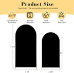 Black Arch Cover 7.2 and 6ft Black Arch Backdrop Cover Set of 2 Spandex Wedding Arch Stand Covers for Birthday Party Baby Shower Bridal Shower Wedding Ceremony Banquet Photo Background Decorations - Image 6