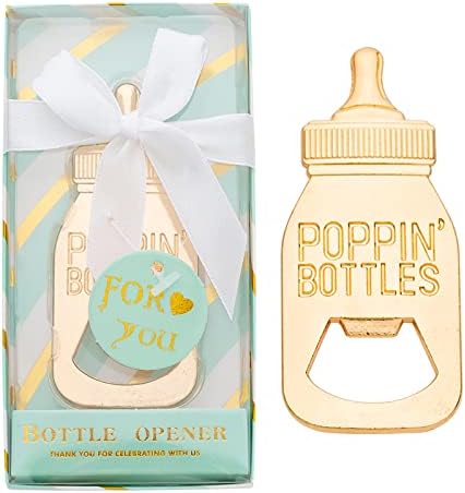 24 Pieces Baby Bottle Openers Shower Favoris, Gifts, Decorations, or Souvenir Guest Gift Boxes, Poppin Design for Baby Boys or Girls (24 Pack Green) - Image 2