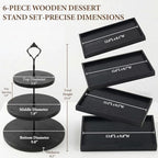6pcs Wooden Dessert Table Display Set, 3 Tier Cupcake Stand Set with Serving Trays, Rustic Dessert Display Stand, Cake Stand Set for Wedding Dessert Table, Birthday, Baby Shower, Party Food Display, Home Decor - Image 6