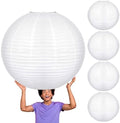 Glooglitter 5 Pcs 30 Inch White Paper Lanterns Large Paper Lamp by Glooglitter