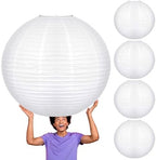 Glooglitter 5 Pcs 30 Inch White Paper Lanterns Large Paper Lamp by Glooglitter
