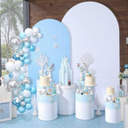 Baby Shower Arch Backdrop Cover-7.2ft 6ft Dual Color White Blue Arch Covers - Image 6