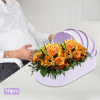10PCS Baby Shower Box, Crib Basket Cardboard Box, Cradle-shaped Flower Basket Gift Boxs, Baby Carriage Centerpiece Floral Baskets for Celebration Birthday Decor (Purple, 14.17*8.27*3.15 in) - Image 4
