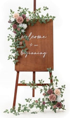 Ling's moment Welcome Sign Flowers, Wedding Floral Swag, Dusty Rose Mauve by LingsMoment