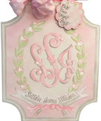 Personalized Baby Girl Nursery Door Hanger, Custom Adorable Pink/Blue Door Sign, Baby Birth Announcement Plaque, Hospital Doors and Nursery Decor, Gift for Newborn Parent by Handmade
