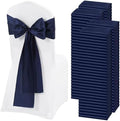 120 PCS Navy Blue Satin Chair Sashes, 7 x 108 Inch by REWOMC