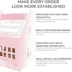 Karentology 30 Pcs Cottage House Cookie Boxes with Window & Business Card Holder, Blush Pink, 4 x 4 x 6 in Bakery Gift Boxes for Treats, Desserts, Party Favors & Realtor Pop By Gifts - Image 6