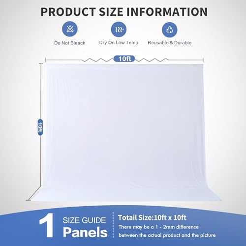 10×10ft White Backdrop Curtain for Weeding Parties, Wrinkle-Free Fabric Drape for Baby Shower, Birthday Party Decorations, Photography Photo Booth Background, Single Panel No Sewing, with Rod Pocket - Image 6