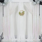 Poise3EHome White Iridescent Sequin Backdrop Curtains,4 Panels 2FTx8FT Glitter Background for Party Birthday Party Baby Shower Wedding Christmas Thanksgiving Halloween Holiday Festival Decor - Image 3