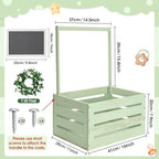 Barydat Wooden Baby Shower Crate Closet Baskets for Baby Shower, Green - Image 2
