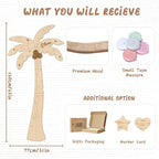 Personalized Name Kids Height Wall Chart - Coconut Tree Wood Height Chart - Image 6