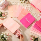 Kolldenn 50 Set Gradient Pink Small Welcome Gift Bags Bulk & Tissue Paper - Image 6
