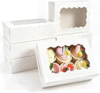 White Bakery Boxes 8x6x2.5 Inch, 50 Pack Dessert Treat Boxes with Stickers by Unknown