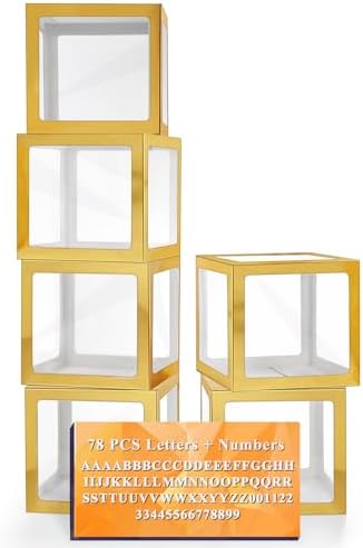 Ledido Transparent Balloon Boxes with 78 Letters Numbers for Custom Name by Ledido