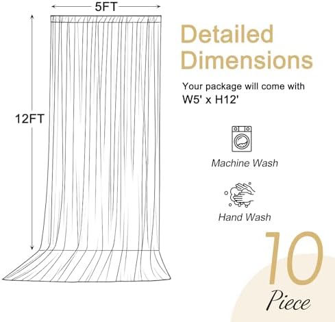 50x12ft Navy Blue Backdrop Curtains for Parties Wrinkle Free Fabric Backdrop Curtain Birthday Photo Drapes Backdrop for Wedding Baby Shower Bridal Photo Shoot Photography Back Drop 10 Panels 5x12FT - Image 6