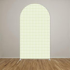 Plaids Arch Backdrop Cover for Silly Goose Baby Shower Arch Frame Stretchy Cover Gingham Kids 1st Birthday Party Fiesta Decorations (6x2.6ft Cover,Light Green) - Image 2