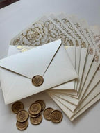 20 Pearl Ivory Envelope with Gold Foil Floral Liner for 5*7 inch Invitation - Image 3