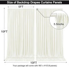 30x10ft Ivory Backdrop Curtain for Wedding Parties Wrinkle Free Fabric Ivory Drapes Backdrop Decoration for Baby Shower Birthday Photography Decoration 6 Panels, 5ft x 10ft - Image 6