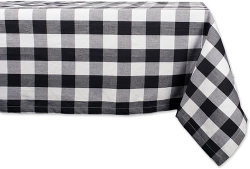 DII Buffalo Check Collection, Classic Farmhouse Tablecloth, Tablecloth, 60x120, Black & White by DII