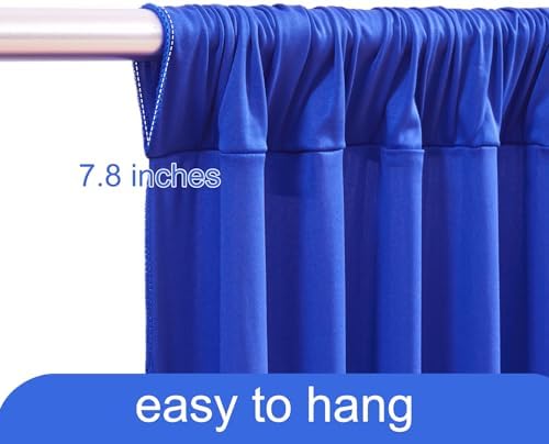20ft x 10ft Royal Blue Backdrop Curtain for Parties Blue Wrinkle Free Backdrop Drapes Panels for Baby Shower Birthday Party Wedding Photo Photography Polyester Fabric Background Decoration - Image 7