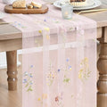 Artoid Mode 6PC Floral Light Pink Embroidery Table Runner 120 Inch 10FT by ArtoidMode