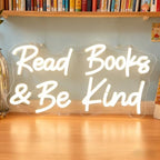 Read Books And Be Kind Neon Sign for Wall Decor, Dimmable Neon Light Signs for Bedroom LED Signs for Classroom Bookstore Library Study Reading Study Room Decoration - Image 2