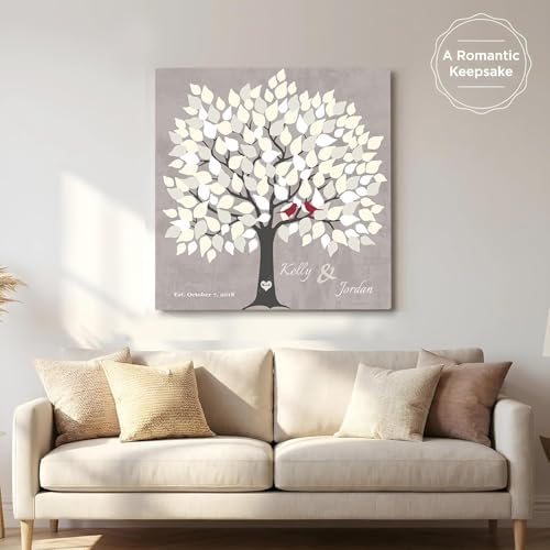 MuralMax Personalized Wedding Signing Tree Canvas Guest Book Wall Art - Image 7