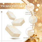 Cholemy 5 Pcs Christmas Nesting Gift Box with Lid Velvet Ribbon, Champagne - Image 3