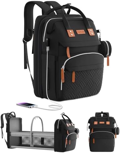 ISMGN Diaper Bag Backpack with Changing Station, Baby Bags for Boys, Black by ISMGN