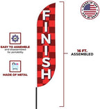 Finish Sign Feather Flag Pole Kit for Outdoor by Mavis Printing | 15 FEET Long Polyester Outdoor Banner Flag for Easy Hang | HD Print Swooper Flag Pole Mount to Celebrate Finish | Made in USA - Image 5
