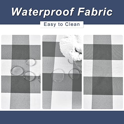 Hiasan Buffalo Plaid Table Runner Grey and White 14W x 60L, 1 Piece - Image 5