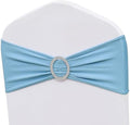 50 Pack Spandex Baby Blue Chair Sashes Bows Stretch Elastic Light Blue Chairs Bands with Buckles Ties for Party Celebration Ceremony Events Wedding Decorations by ZSJFMF