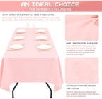 Showgeous 60x102 Inch Pink Rectangle Tablecloth 6 Pack Fit 6FT Table - Image 5