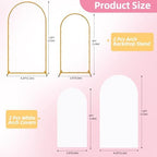 Arch Backdrop Stand and Cover Set of 2 Wedding Metal Arch Stand with Arch Cover White 7.2FT, 6FT for Wedding Party Bridal Baby Shower Birthday Ceremony Event Decor - Image 2