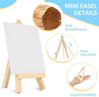 60 Pcs 5 Inch Mini Wood Display Easel, Small Wooden Easel Stand Art Craft Painting Triangle Stand Canvas Holder for Card Artist Photos Tabletop - Image 4
