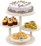 HURZMORO 4 Tier Round Cupcake Tower Stand for 50 Cupcakes,Wood Cake Stand with Tiered Tray Decor,Farmhouse Tiered Tray Decor,Cupcake Display for Birthday Graduation Baby Shower Tea Party,White by HURZMORO