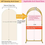 Beige Arch Backdrop Cover 7.2FT 6FT, Stretchy Spandex Wedding Arch Covers Set of 2, 2 Sided Arched Background Cover for Wedding Birthday Party Baby Shower Ceremony Banquet Decoration - Image 2