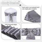 MDS® Pack of 100 Satin Chair Sashes for Wedding & Events – Silver Grey - Image 5