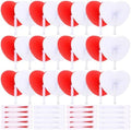 Blulu 60 Pack Wedding Heart Folding Hand Fans Decor Bulk, Red White by Blulu