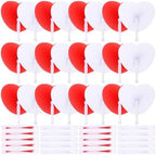 Blulu 60 Pack Wedding Heart Folding Hand Fans Decor Bulk, Red White by Blulu