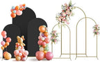 Arch Backdrop Stand and Cover Set, 3 Metal Balloon Arch Backdrop 4ft 5ft 6ft, Gold Arched Stand Frame for Wedding, Parties,Birthday, Backdrop Decorations (Black,4ft+5ft+6ft) by Holldoor