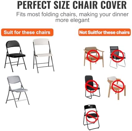VEVOR Elastic Spandex Folding Chair Cover Universal Fit Chair Cover Removable Washable Protective Sofa Cover for Weddings, Festivals, Banquets, Parties, Celebrations, Dinners (Black-c, 30PCS) - Image 3