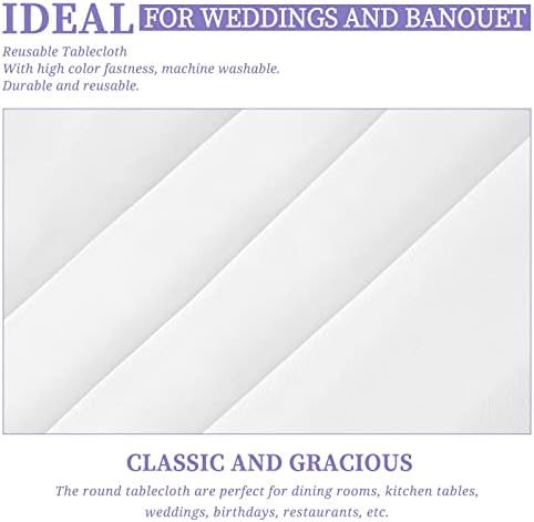 Showgeous 10 Pack White Round Tablecloth 90 Inch - Image 5