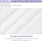 Showgeous 70 Inch White Round Tablecloths, Polyester Table Covers - Image 4