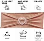 Nude Chair Sashes 60 Pack Spandex Nude Sashes for Chairs Universal Spandex Chair Sashes Bands with Heart Buckle Slider for Wedding Banquet Party Decorations - Image 4