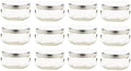Nakpunar 12 pcs 3.3 oz Glass Tureen Jars with Silver Lids -100ml by Nakpunar