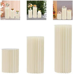 3Pcs Cylinder Stands for Party, Set of 3 Foldable Cardboard Cylinder Stands, Round Display Pedestals, 66 lbs Load Capacity, White Paper & PVC Party Centerpiece for Wedding Birthday Garden Event Decor - Image 6