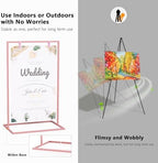 50H" Wedding Welcome Sign Stand with 8 Pair Satin Ribbon & 2 Leather Strap - Image 6